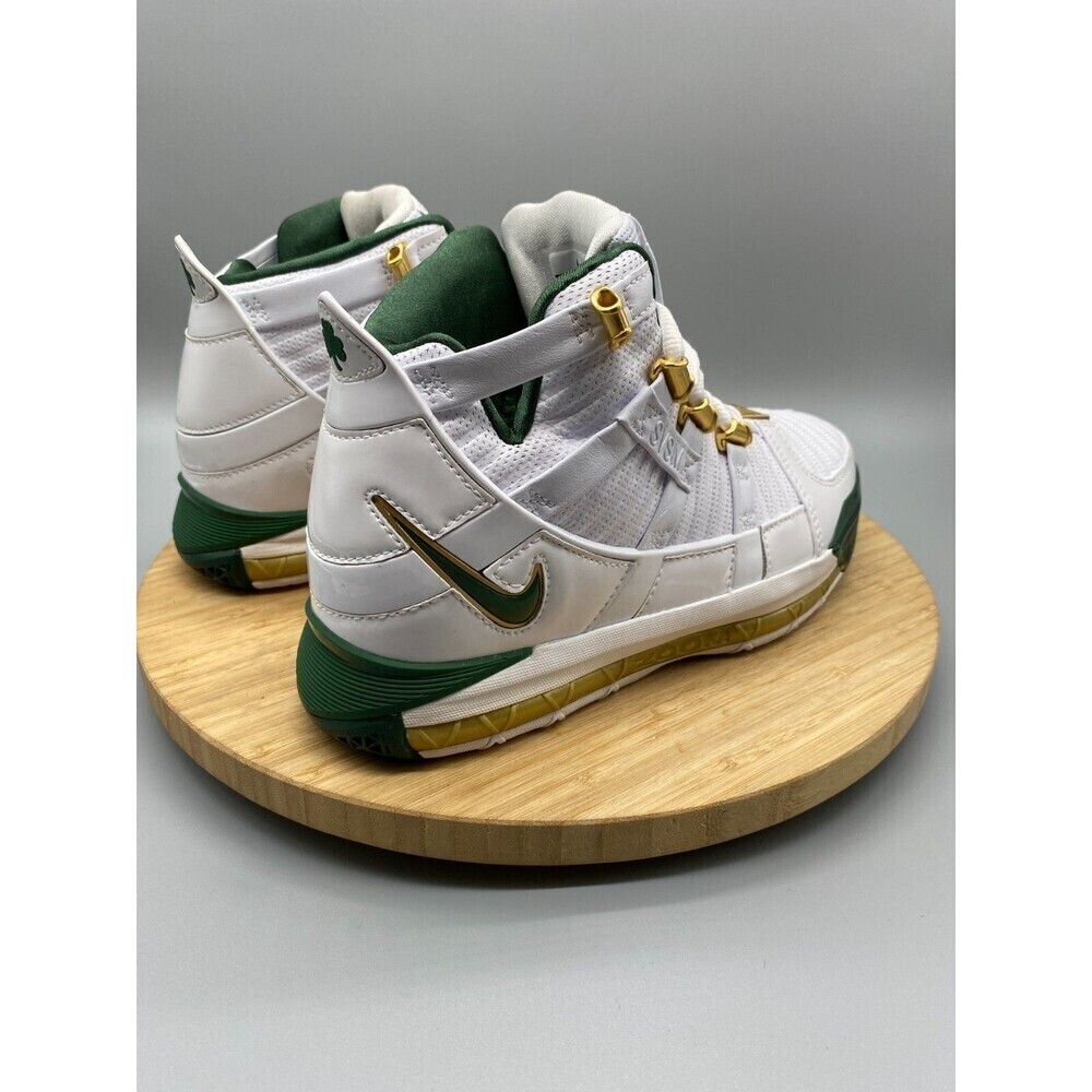 Nike Shoes Mens Size 6 White Green Gold LeBron 3 Sneaker Lace Up Mid AO2434-102 - Picture 4 of 12